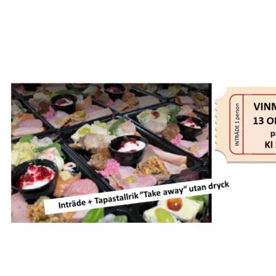 Inträde Vinmingel Pass 1 den 13 oktober 2024 + Tapastallrik (Take away)